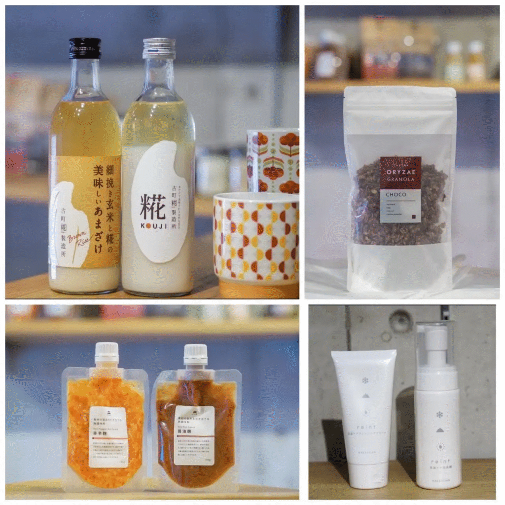 大阪・堀江のkoji zakka & cafe welalaの甘酒や麹商品